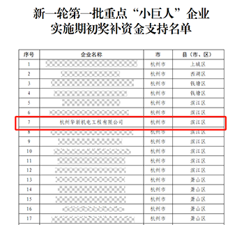 華新機(jī)電晉升國(guó)家重點(diǎn)“小巨人”啦！